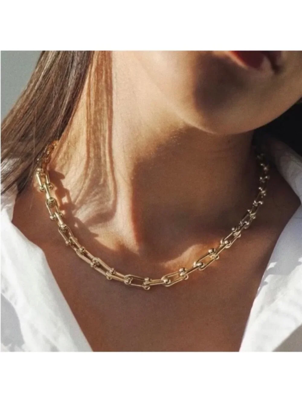 New! Gold Classic U Link Chain Necklace (2014) NWOT